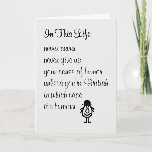 In This Life _ a funny thinking of you poem Card