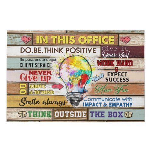  In This Office Think Outside The Box Motivational Faux Canvas Print