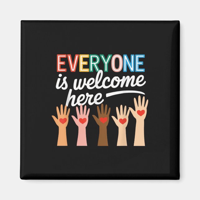 In This Room Everyone Is Welcome Here Teacher Stud Magnet (Front)