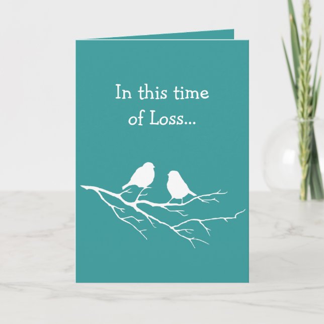 In this Time of Loss Scripture Comfort Little Bird Letterpress Thank You Card (Front)