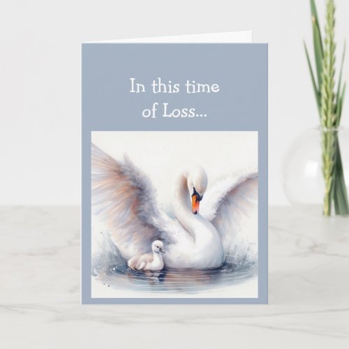 In this Time of Loss Scripture Comfort Swan Card