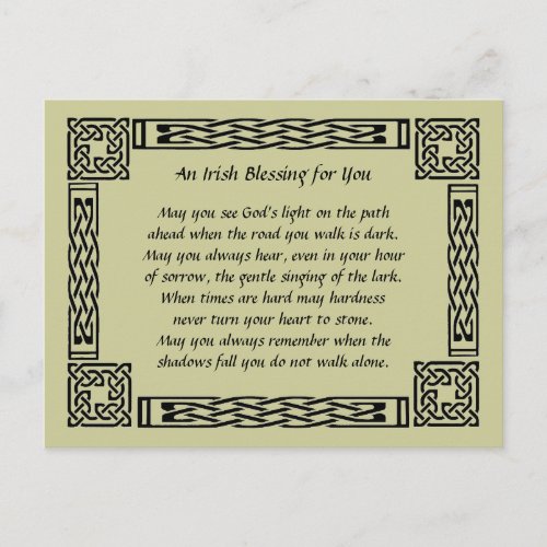 in time of sorrow blessing postcard