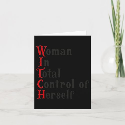 In Total Control Of Herself Funny Halloween Femini Card