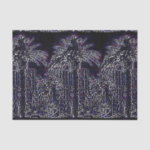In Traffic palm trees black tissue paper