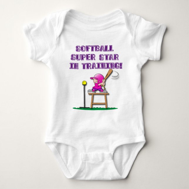 in training, pink baby bodysuit (Front)