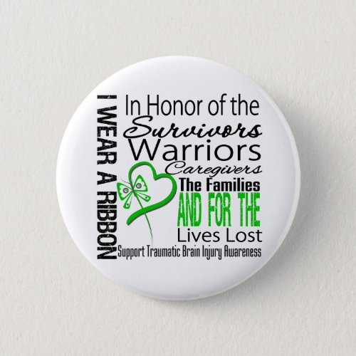 In Tribute Collage Traumatic Brain Injury Pinback Button