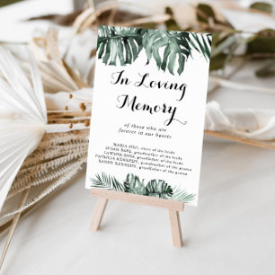 In Tropical Greenery White Floral Loving Memory Poster