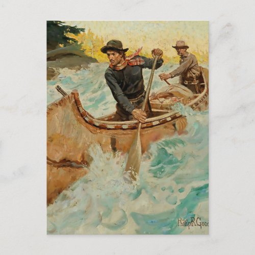 In Troubled Waters Western Art by Philip R Goodwin Postcard