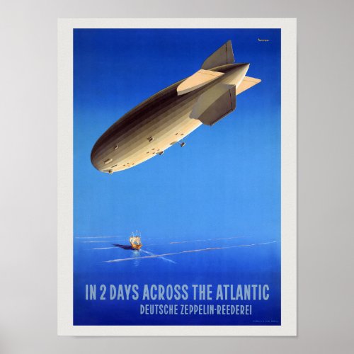 In Two Days Across the Atlantic Vintage Poster