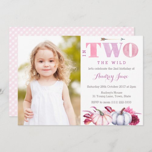 In TWO the wild 2nd Birthday invites with Pumpkins