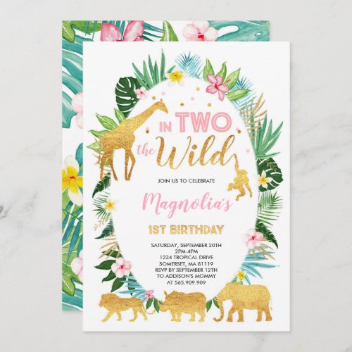 In Two The Wild Birthday Invitation Jungle Animals