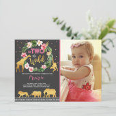 In Two The Wild Birthday Invitation Jungle Animals (Standing Front)