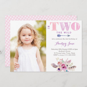 In TWO The Wild Bohemian 2nd Birthday Party Photo Invitation