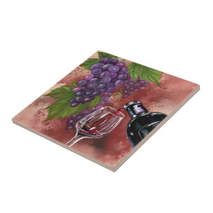 In Vine Veritas - Drawing Art Collection Ceramic Tile