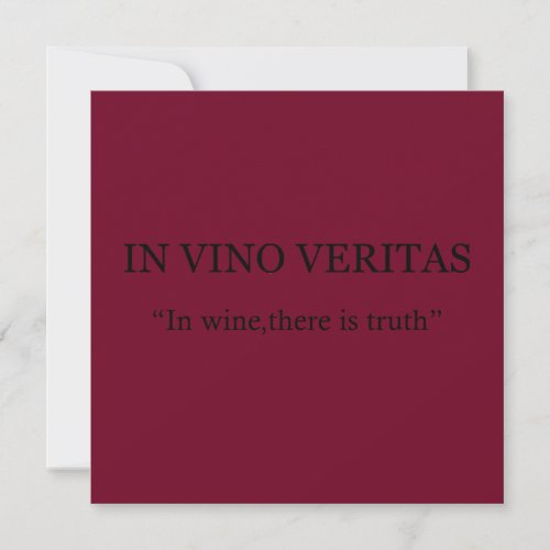 In vino veritas