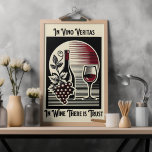 In Vino Veritas Art Deco Red and Black Wine Saying Poster<br><div class="desc">Indulge in the allure of Art Deco with this mesmerizing poster. In Vino Veritas - In Wine There is Trust, a timeless wine saying, elegantly blends with bold red and black hues. Perfect gift for the wine lover in your life, it's a striking addition to any space, radiating sophistication and...</div>
