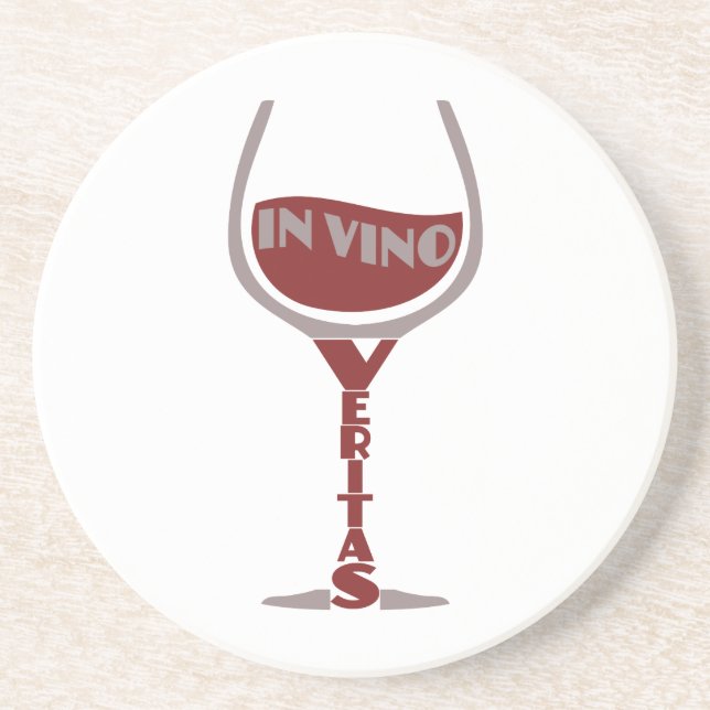 In Vino Veritas custom coaster (Front)