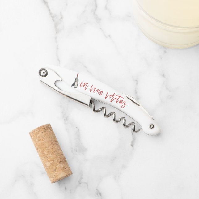 in vino veritas (in wine, truth) waiter's corkscrew (Front)
