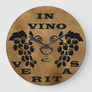 in vino veritas large clock