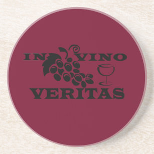 in vino veritas latin phrases about wine coaster