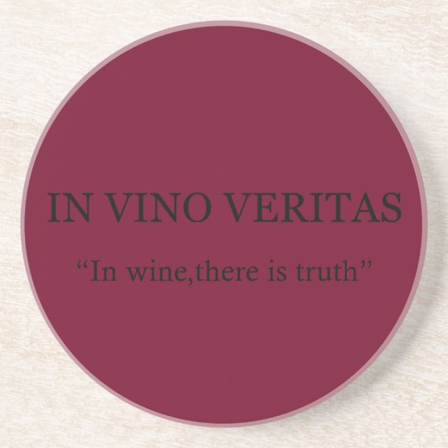 in vino veritas latin phrases about wine coaster (Front)
