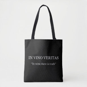 in vino veritas latin phrases about wine tote bag