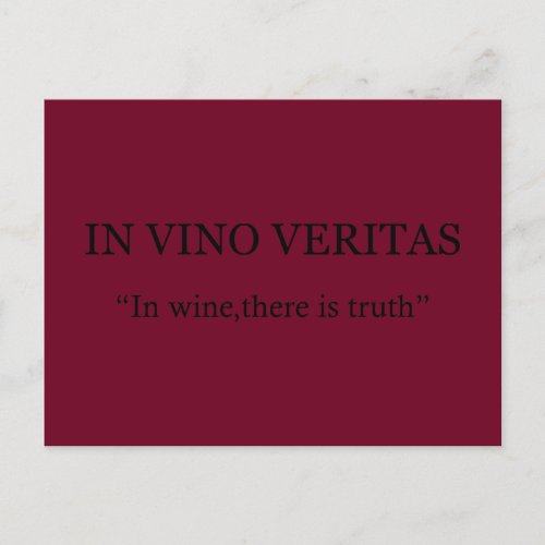 In vino veritas postcard