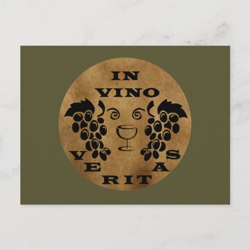 In vino veritas postcard