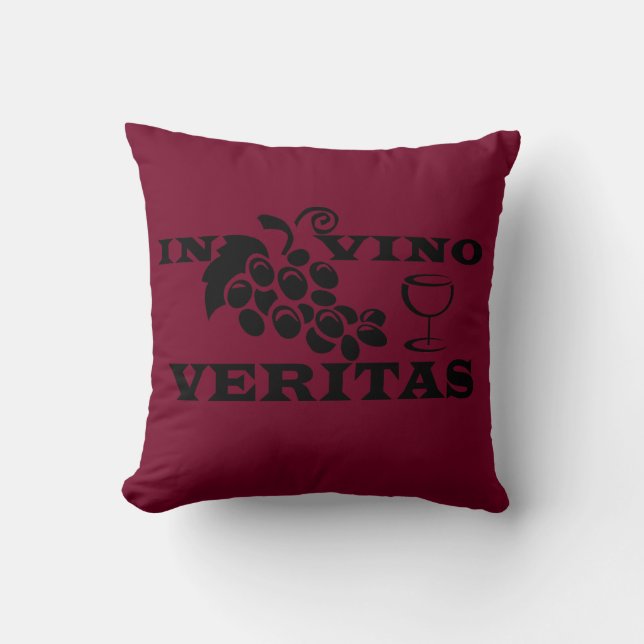 In vino veritas throw pillow (Front)