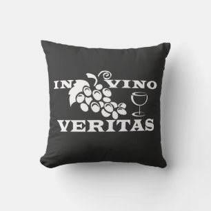 In vino veritas throw pillow