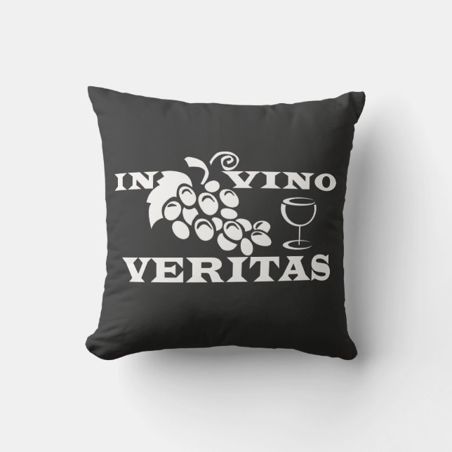 In vino veritas throw pillow (Front)