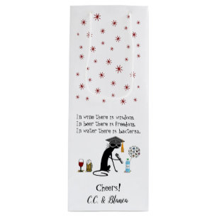 In Wine There Is Wisdom Funny Saying Wine Gift Bag
