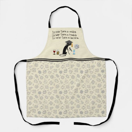 In Wine There Is Wisdom Funny Wine Saying Apron