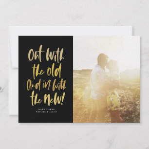 In with the new modern happy new year photo card