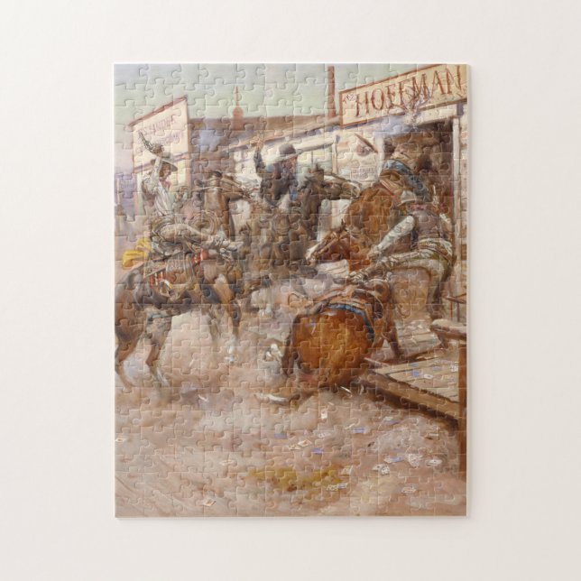 In Without Knocking 1909 - Charles Marion Russell Jigsaw Puzzle (Vertical)