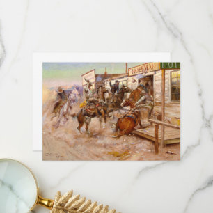 In Without Knocking by Charles Marion Russell Thank You Card