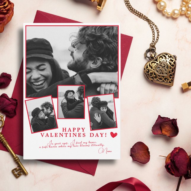 In Your Eyes I Modern Photo Happy Valentines Day Holiday Card (Creator Uploaded)