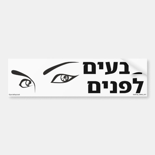 In Your Face Paints Hebrew Bumper Sticker (Front)