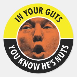 In Your Guts You Know He's Nuts Trump Sticker