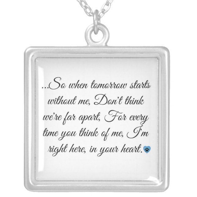 In Your Heart Blue Paw Print Necklace (Front)
