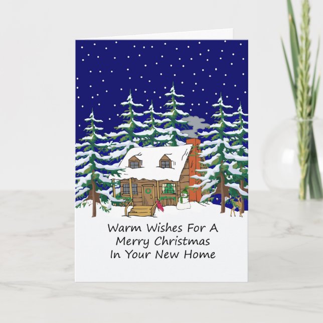 In Your New Home Christmas Cabin Holiday Card (Front)