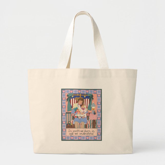 In Youth We Learn Large Tote Bag (Front)