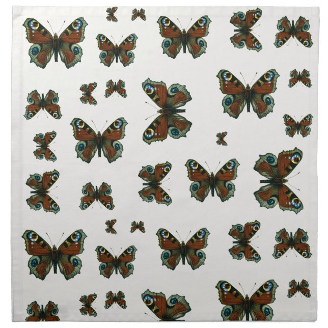 Inachis io - The European Peacock Butterfly Cloth Napkin (Front)
