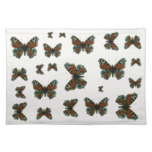 Inachis io _ The European Peacock Butterfly Cloth Placemat