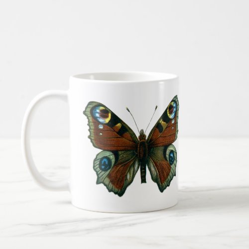 Inachis io _ The European Peacock Butterfly Coffee Mug