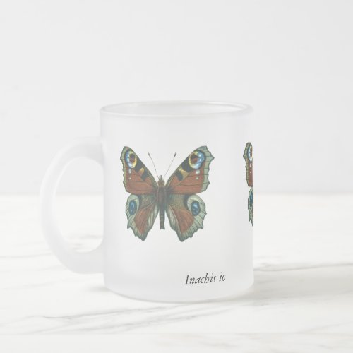 Inachis io _ The European Peacock Butterfly Frosted Glass Coffee Mug