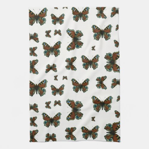 Inachis io _ The European Peacock Butterfly Kitchen Towel