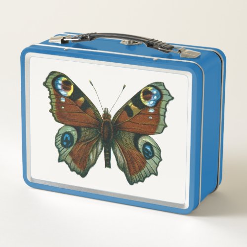 Inachis io _ The European Peacock Butterfly Metal Lunch Box