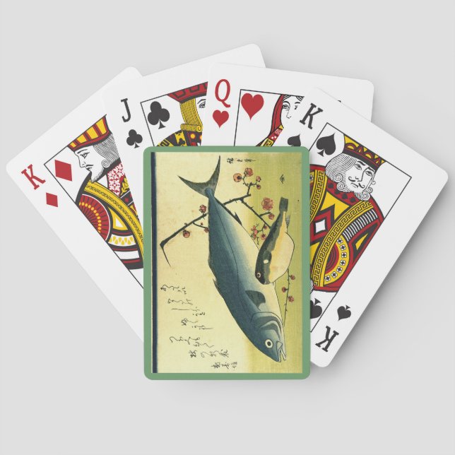 Inada & Fugu - Hiroshige's Japanese Fish Print Poker Cards (Back)