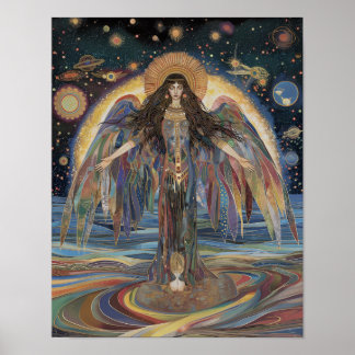 Inanna Anunnaki Goddess Black Rainbow Surreal Poster